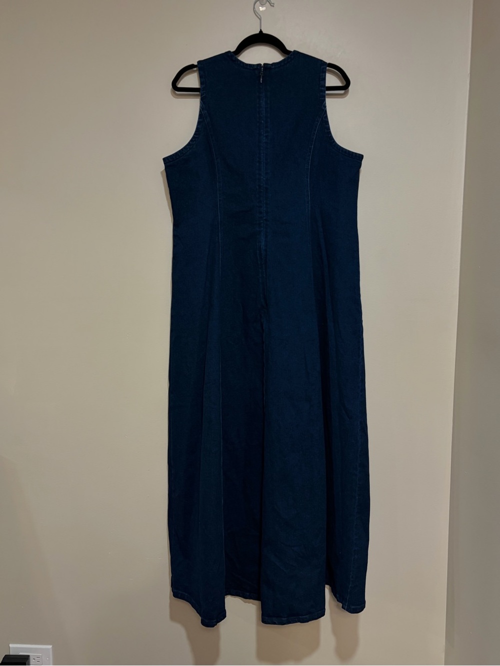 Eloquii | Floral denim jean maxi dress Women’s size 18 high low hemline stretch - Picture 5 of 9